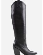 Bronx Cizme cowboy lungi de piele - Negru