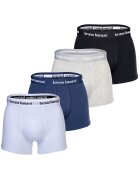 Bruno Banani Set de boxeri cu logo - 4 perechi - Alb/Negru/Gri deschis melange
