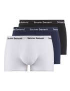 Bruno Banani Set de boxeri Easy Life - 3 perechi - Alb/Negru/Albastru