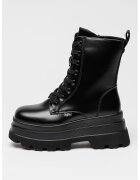 Buffalo Ghete cu fermoar si talpa flatform - Negru