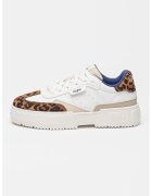 Buffalo Pantofi sport cu talpa flatform si detaliu cu animal print - Alb/Negru/Portocaliu persan