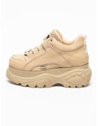 Buffalo Pantofi sport de piele nabuc cu platforma si logo - Maro nisip