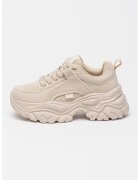 Buffalo Pantofi sport din piele ecologica cu talpa masiva Galactica - Crem
