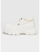 Buffalo Pantofi sport low-cut demi-wedge din material textil - Alb optic