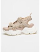 Buffalo Sandale demi-wedge cu velcro - Bej deschis