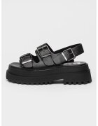 Buffalo Sandale demi-wedge din piele ecologica cu catarama - Negru