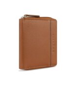 Bugatti Portofel dama - fermoar circular - piele naturala - 491334 - Maro cognac