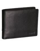 Bugatti Portofel pentru barbati Atlanta - Din piele naturala nappa si poliester - 12 x 9 -5 cm - Negru