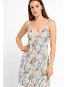 Bumbacel 100 COTTON Camasa de noapte cu bretele si imprimeu floral - din bumbac - Roz