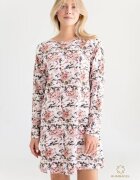 Bumbacel 100 COTTON Camasa de noapte cu imprimeu si maneca lunga din bumbac - pentru dame - Roz