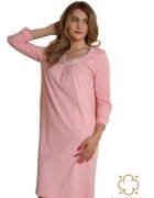 Bumbacel 100 COTTON Cămașă de noapte cu mânecă cu trei sferturi - Roz