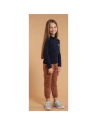 Bumbacel 100 COTTON Pantaloni din bumbac cu buzunare pentru fetite - Maro