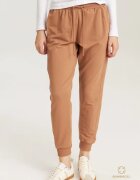 Bumbacel 100 COTTON Pantaloni din bumbac - cu buzunare si manseta - pentru dame - Maro