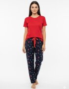 Bumbacel 100 COTTON Pantaloni pentru dame - cu imprimeu de Craciun - din bumbac