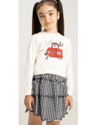 Bumbacel 100 COTTON Set fetite cu maleta cu imprimeu si fusta din bumbac