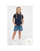 Bumbacel 100 COTTON Tricou polo cu maneca scurta din bumbac pentru fete - Albastru