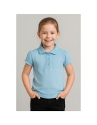 Bumbacel 100 COTTON Tricou polo din bumbac pentru fete - Albastru