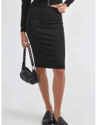 Busem Fusta cu talie elastica - detalii despicate - neagra