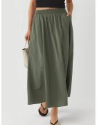 Busem Fusta midi talie elastica - buzunare - kaki
