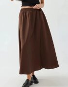 Busem Fusta midi talie elastica - maro cafeniu