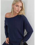 Busem Hanorac dama guler asimetric - croiala lejera - bleumarin - textil