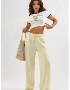 Busem Pantaloni dama galben lamaie - textil - Galben lamaie