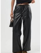 Busem Pantaloni dama piele artificiala - talie inalta - negru - Negru