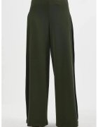 Busem Pantaloni dama - plisati picior verde padure - textil - Verde padure