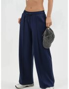 Busem Pantaloni dama - talie elastica - bleumarin - textil - Bleumarin