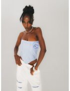 Cactus the Brand Top de bumbac cu dungi - Alb/Albastru