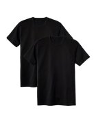 CALIDA Set de tricouri cu decolteu la baza gatului - 2 piese - Negru