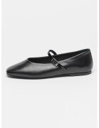 Calvin Klein Balerini din piele cu catarama - Negru