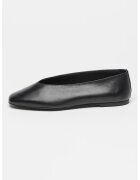 Calvin Klein Balerini din piele cu model uni si varf patrat - Negru