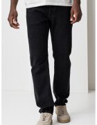 Calvin Klein Blugi drepti cu talie medie - Negru stins