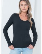 Calvin Klein Bluza cambrata din amestec de modal - Negru
