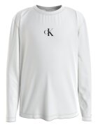 Calvin Klein Bluza cu decolteu la baza gatului si detaliu logo - Alb optic