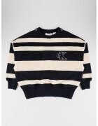 Calvin Klein Bluza de trening cu model in dungi si logo pe piept - Negru/Bej