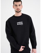 Calvin Klein Bluza de trening din amestec de bumbac cu imprimeu logo - Negru