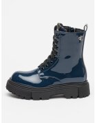 Calvin Klein Bocanci de piele ecologica lacuita - Negru/Bleumarin