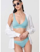 Calvin Klein Bustiera de baie cu logo - Turcoaz