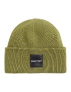 Calvin Klein Caciula de bumbac organic cu logo - Kaki