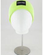 Calvin Klein Caciula din bumbac organi cu aspect striat si logo - Galben neon