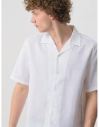 Calvin Klein Camasa din amestec de in cu maneci scurte - Alb