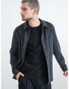 Calvin Klein Camasa din reiat cu maneca lunga - Gri antracit