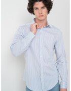 Calvin Klein Camasa regular fit cu dungi discreta - Alb/Albastru prafuit