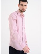 Calvin Klein Camasa slim-fit cu dungi - Rosu/Roz prafuit