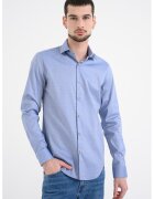 Calvin Klein Camasa slim-fit cu model - Alb/Bleumarin