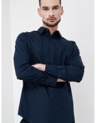Calvin Klein Camasa slim-fit cu model uni - Bleumarin