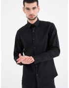 Calvin Klein Camasa slim-fit cu model uni - Negru