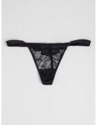 Calvin Klein Chiloti tanga de dantela - Negru